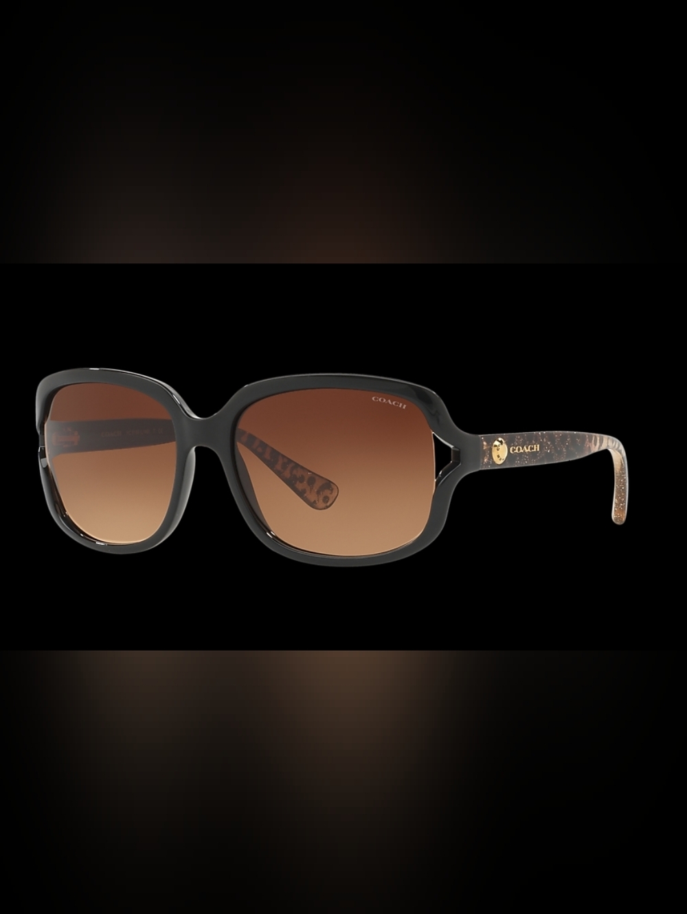 Coach Black Frame Sunglasses with Brown Gradient Lenses
